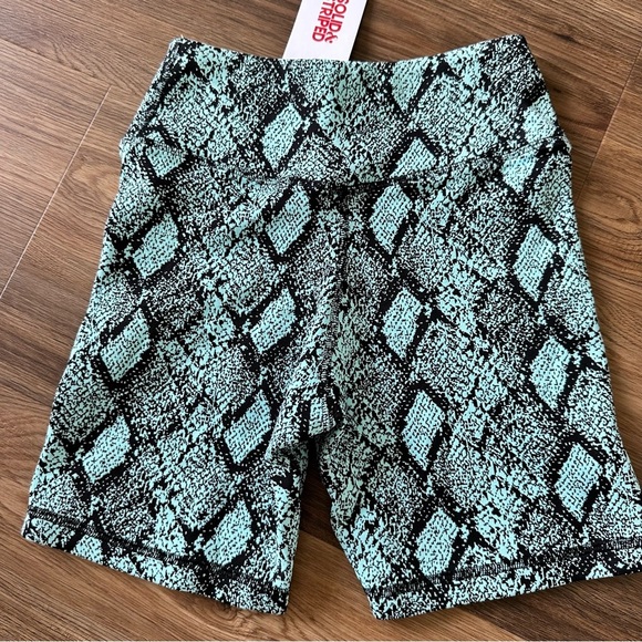 Solid & Striped Womens Biker Shorts XS Swim Bottoms Blue Snake Print Stretch 6”‎ - Picture 2 of 7